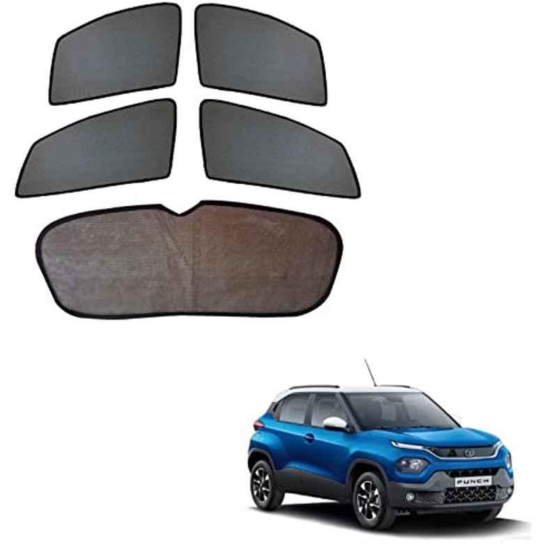 Kozdiko 5 Pcs Black Half Magnetic Car Sunshades Curtain Set with Dicky for Tata Punch