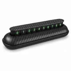 CARIZO 3R-2143 ABS Black Temporary Parking Number Card for Car Dashboard