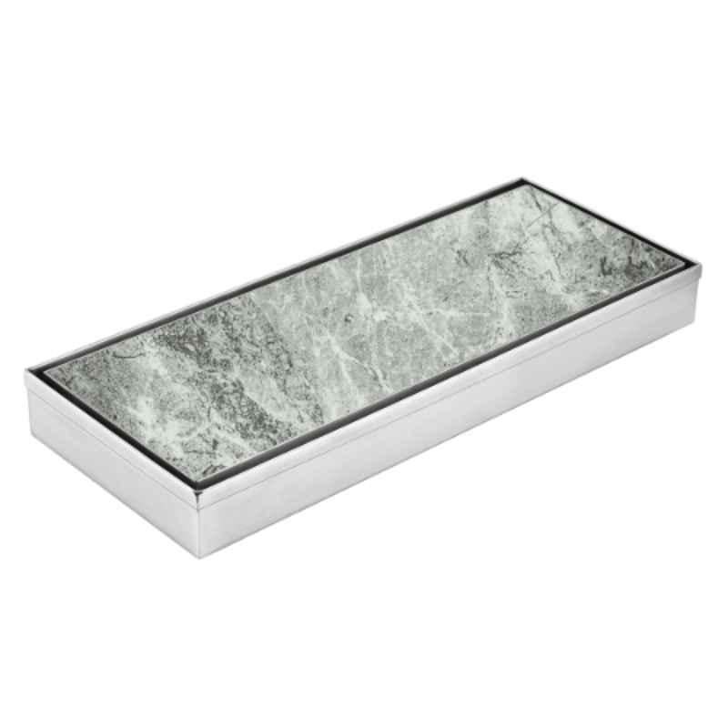 Lipka 12x5 inch Stainless Steel Tile Insert Shower Drain Channel, 1063
