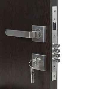 Handle Waala Rose LB303-R-BSK Stainless Steel Silver Both Side Key Mortise Door Lock Set