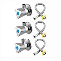 Fastgear Stainless Steel Silver Chrome Finish Bathroom Faucet Set, FG996
