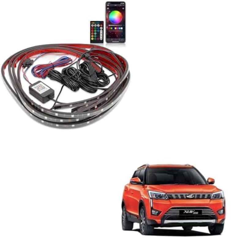 Kozdiko 12V Car Underbody Multicolor LED Strip Light Set with Wireless Remote for Mahindra Xuv 300