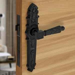Plantex Heavy-Duty Door Lock Set -Main Door Lock Handle Set/6-Lever Lock Mechanism with 3 Years of Warranty/Mortise Lock with 3 Keys, Brass Lock Body & Cylinder657- Black