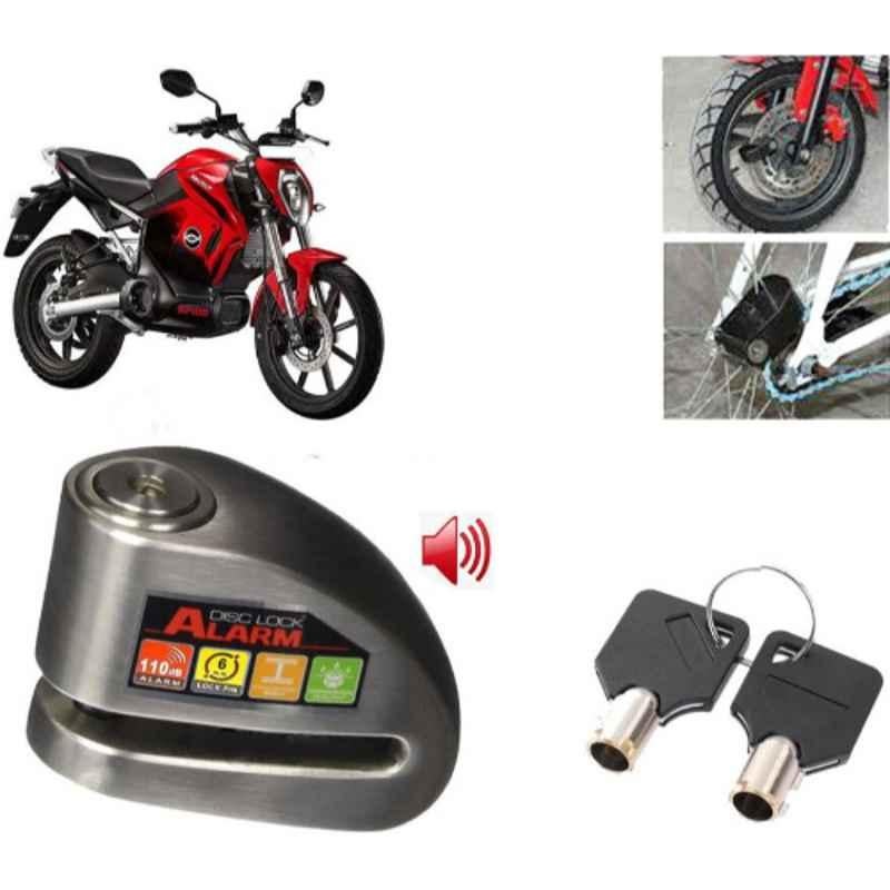 Auto Pearl Steel Black Alarm Disc Brake Lock, Lock_522
