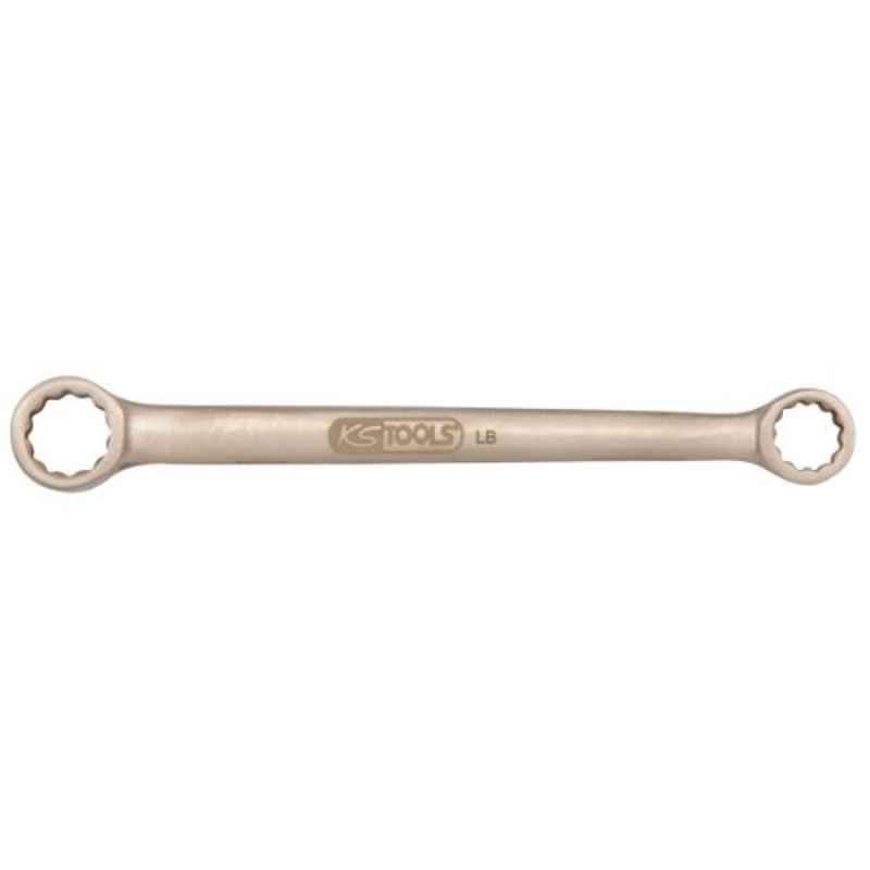 KS Tools Bronze Plus 3/8x7/16 inch Aluminium Straight Double Ring Ended Spanner, 963.7515