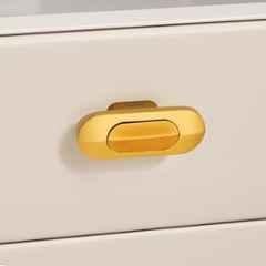 Plantex Knobs for Drawer/Drawer Knobs/Oval Knob for Cabinets/Drawer Handle/Pull-Push Knob for Kitchen/Bedroom Drawers SH-432, Gold & Gold Matte