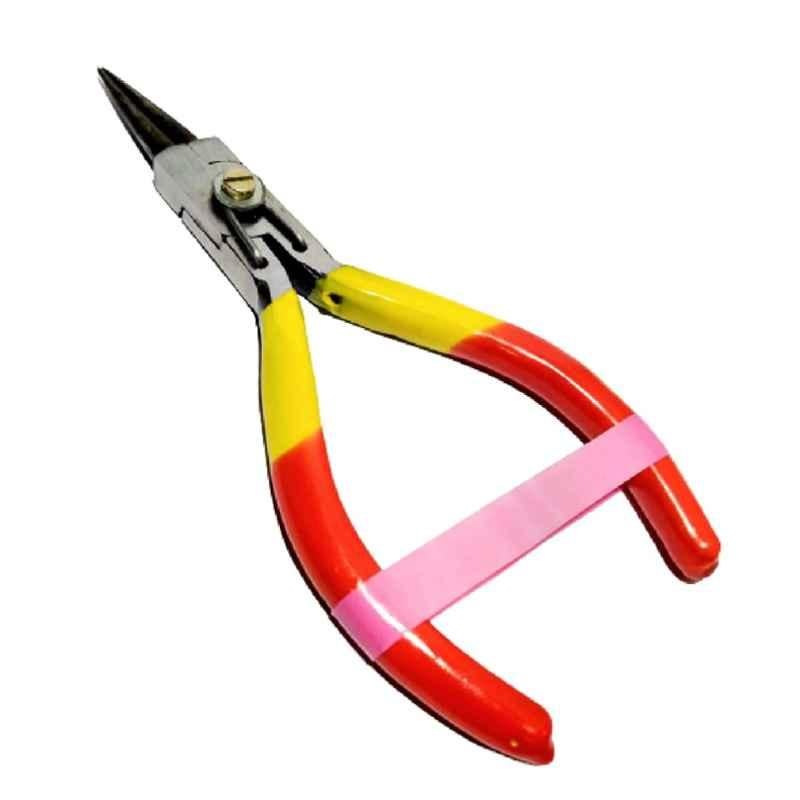 Pilerman 5 inch Yellow & Red Round Nose Plier for Jewellery Making