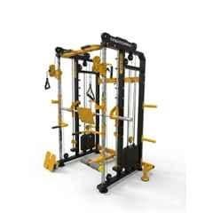 GYM24 Equipment 80kg Capacity Alloy Steel Black & Yellow Multi Functional Trainer Smith Machine with ISI Mark, GFTS-601