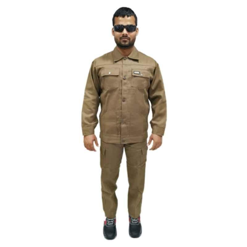 Armour Production Twill Brown 2Pc Pant & Shirt, Size: M