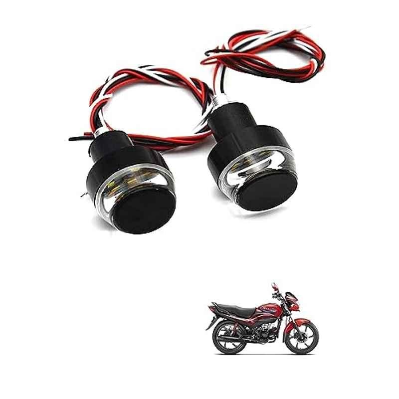 Kozdiko 2 Pcs Dual Colour Motorcycle LED Indicator Turn Signal Handle Bar Light Set for Hero Passion Pro