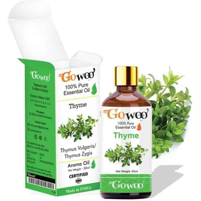 GoWoo 50ml Therapeutic Grade Thyme Oil for Aromatherapy, Relaxation & Skin Therapy, GoWoo-P-153