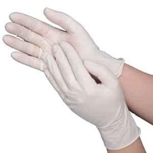 AccuSure 100 Pcs White Powdered Latex Disposable Examination Gloves, LDEG1, Size: S