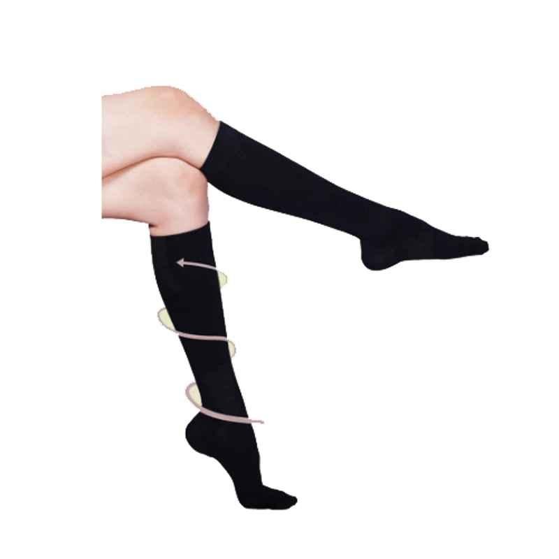 Sorgen Polyamide & Lycra Travel Support Socks, STSS0214, Size: XL
