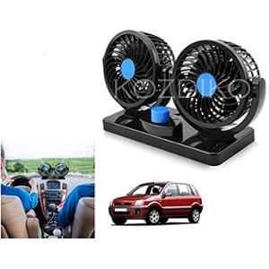 Kozdiko 12V Black Dual Head Rotatable Electric Car Dashboard Fan with 360 Degree for Ford Fusion