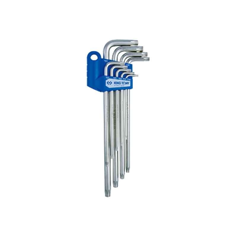 King Tony 9 Pcs T10H-T50H Extra Long Torx Key Set with Tamper Resistant, ST20419PR