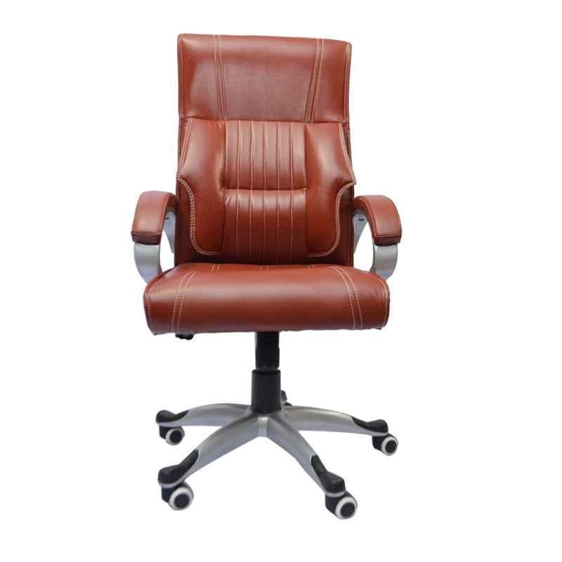 Buy Chair Garage PU Leatherette Brown Adjustable Height Office Chair