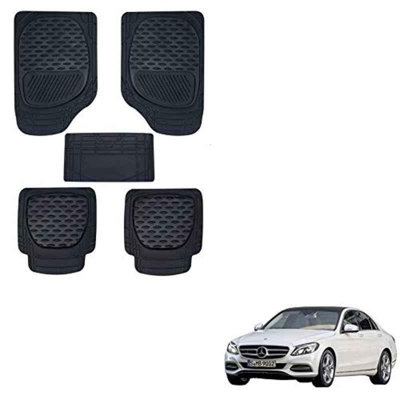 Kozdiko 6255 5 Pcs Rubber & PVC Black Heavy Car Foot Mat Set for Mercedes Benz C-Class