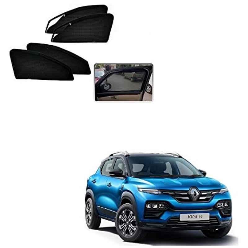 Kozdiko 4 Pcs Polyester Magnetic Zipper Car Sunshade Curtain Set for Renault Kiger