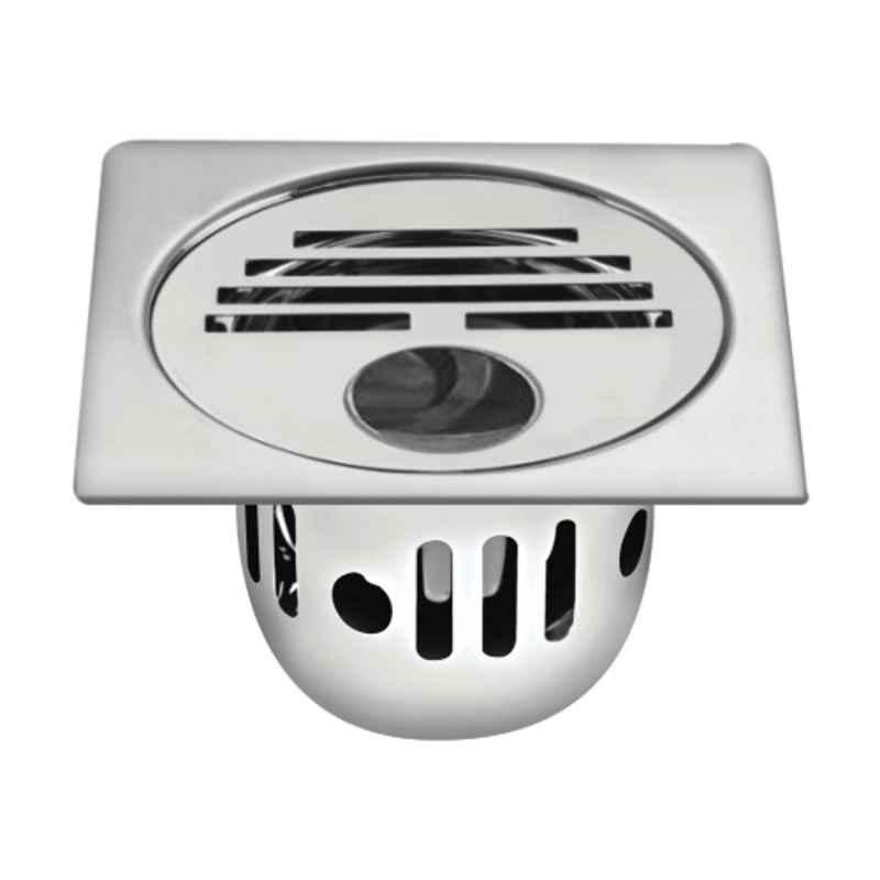 Sanjay Chilly SCCT-SCG-127 Classic 127mm Stainless Steel Silver Cockroach Floor Drain Trap, SC9900021