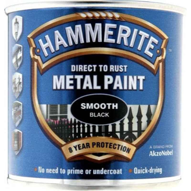 Hammerite 250ml Smooth Black Glossy Metal Paint, 5084863