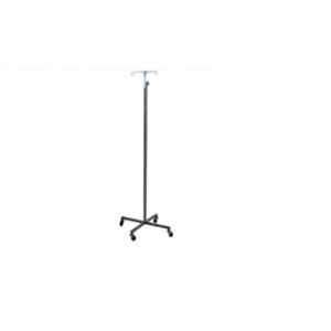 Yes Kay Mild Steel Powder Coated IV Stand with Double Hook & 4 Wheels