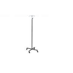 Yes Kay Mild Steel Powder Coated IV Stand with Double Hook & 4 Wheels