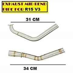 Meenu Arts World Stainless Steel Silencer Bend Pipe for Yamaha R15 V3 T-12 (Pack of 2)
