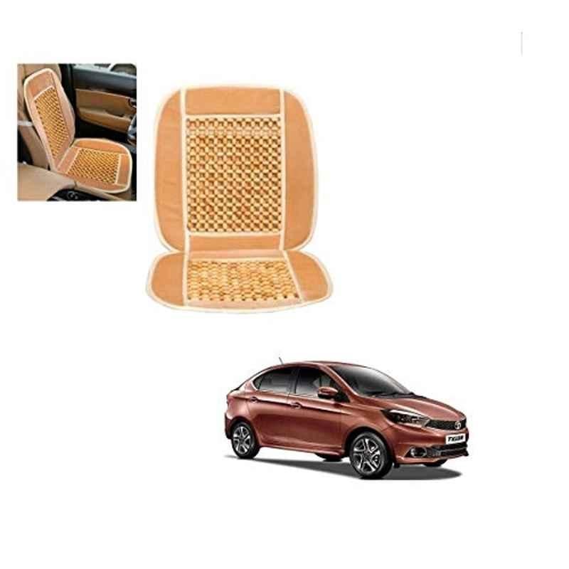 Kozdiko Wooden Bead Seat with Beige Velvet Border for Tata Tigor