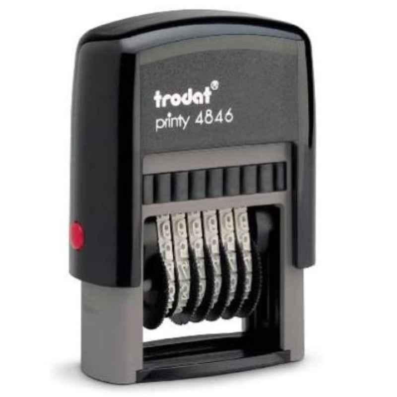 Trodat Printy Black 6 Band Self Inking Numbering Stamp, 4846