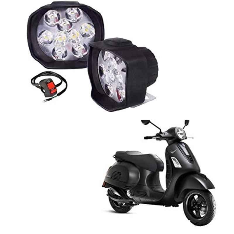 Kozdiko 2 Pcs Sheen 9 LED 6000k Cree LED Transformer Bumble Bee Style LED Fog Light Set for Vespa Notte