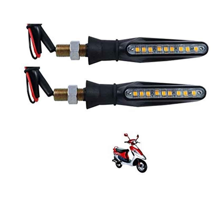 Kozdiko 4 Pcs Plastic Front & Rear Side Sleek Yellow Bike Indicator Set for TVS Pep Pluse