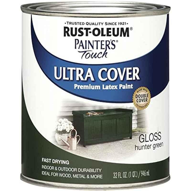 Rust-Oleum Painters Touch 32 floz Hunter Green 1938502 Gloss Ultra Cover Premium Latex Paint