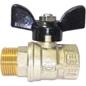 Lehry Valves 8mm Forged Brass 2 Way Nickel Plated Ball Valve with Butterfly Handle,LIV-BLV-BS-002