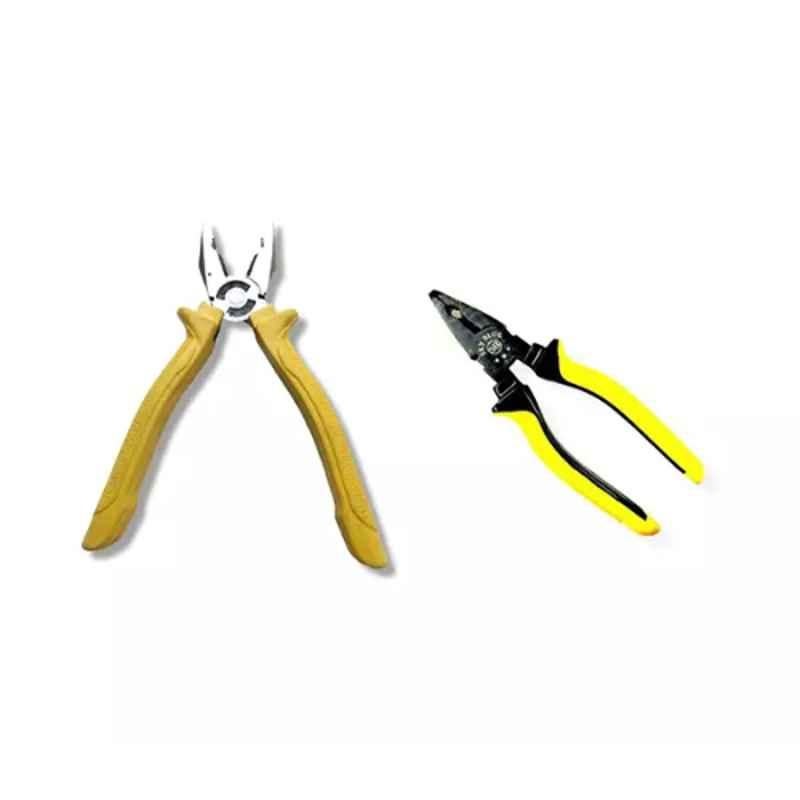 Sky Blue 2 Pcs 7.8 inch Lineman Plier Combo, SBE_PLIER_COMBO_MOD_01701