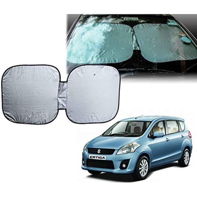 Auto Pearl Polyester Silver Front Window Sunshade Car Curtain for Maruti Suzuki Ertiga