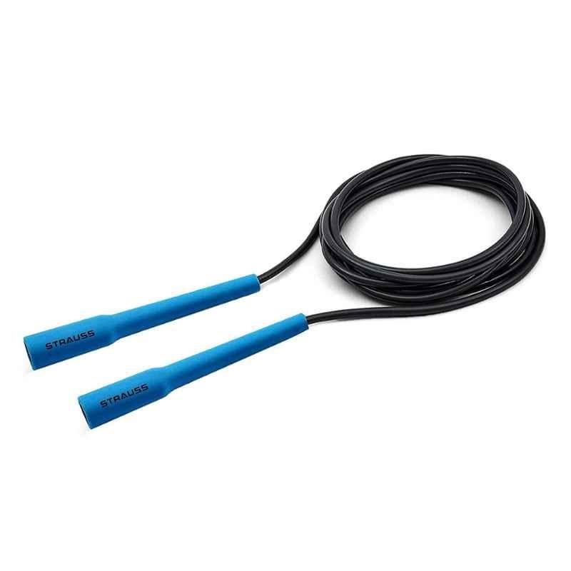 Strauss Blue Adjustable Skipping Rope with Anti Slip Grip, ST-1542