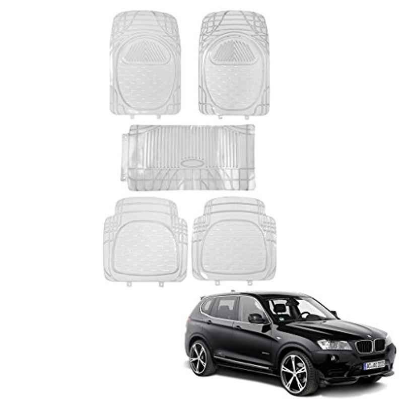 Kozdiko 5 Pcs 6205 Rubber & PVC Clear Car Foot Mat Set for BMW X3