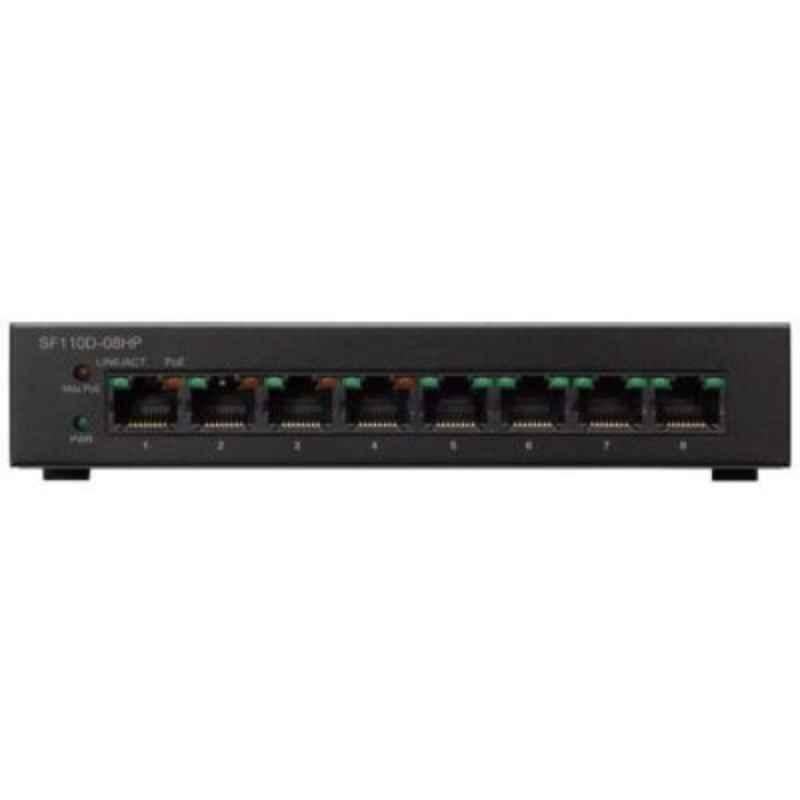Cisco 8 Ports Desktop Black Unmanaged Network Switch , SF110D08