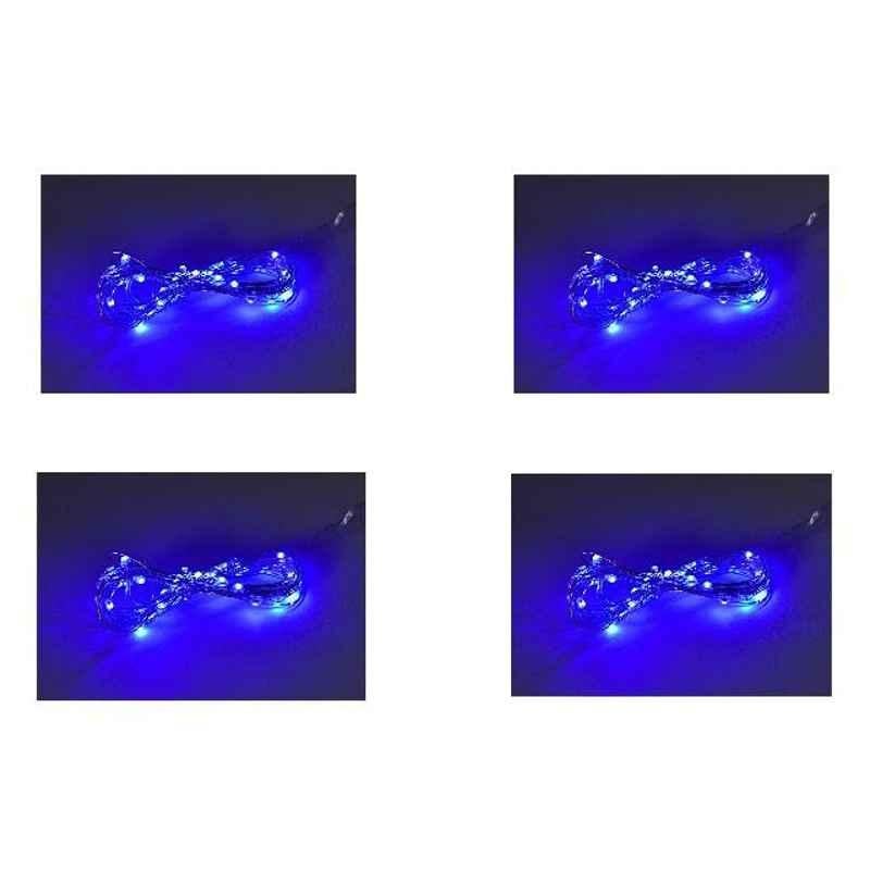 Tucasa DW-417 3m Battery Operated Blue LED Copper Wire String Light (Pack of 4)