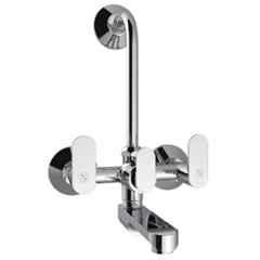 RN 1/2 inch Brass Ingot Nickel & Chrome Plated Touch Telephonic Wall Mixer with Connecting Legs