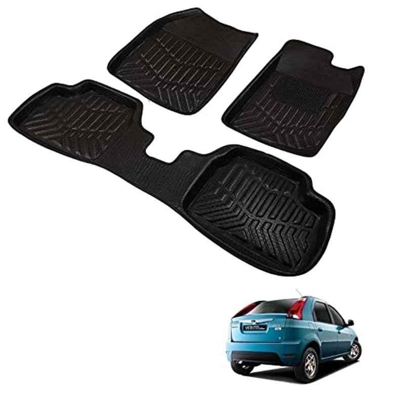 Kozdiko 3D Black Car Foot Mat Set for Mahindra Verito Vibe, dshbdhb57
