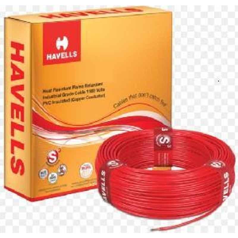 HavellsLife Shield WHFNZNRL11X0 HFFR Compound Insulated Flexible Cable Single Core 1 Sq. mm 180m - Red