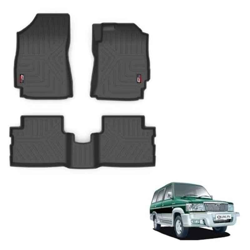 Kozdiko Thermoplastic Polyolefins 3D Life Long Car Floor Mat Set for Toyota Qualis