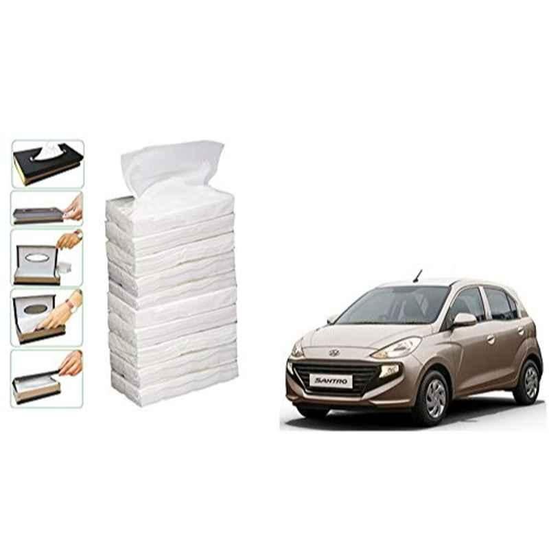 Kozdiko 100 Pulls Dispenser Box Refiller Tissue Paper with 200 Sheets for Hyundai Santro 2018 (Pack of 10)