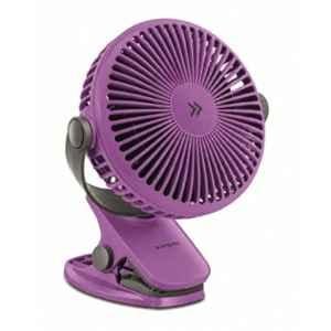Longway Clipzy 10W 3300rpm 2000mAh Cosmic Purple Portable Rechargeable Clip Fan with 360 deg Rotation, 3 Speed Control & 1 Year Warranty