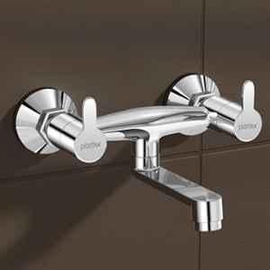 Plantex Non-Telephonic Wall Mixer Tap for Bathroom with Brass Wall Flange & Teflon Tape/Mixer Tap for Bathroom with Water Saving Aerator (FLO-816, Chrome)