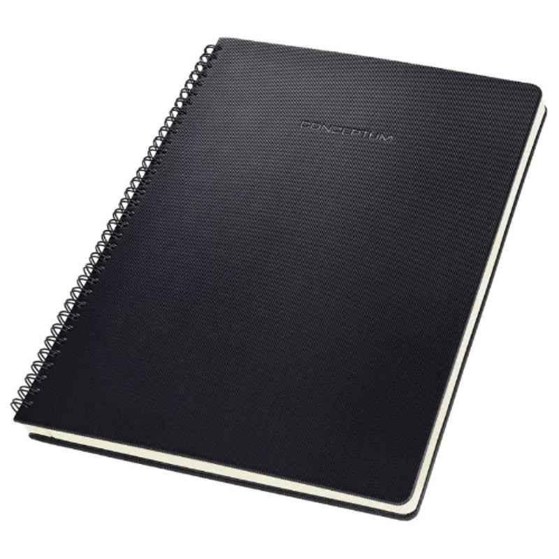 Sigel CONCEPTUM 160 pages A4 Black lined hardcover Spiral Notepad