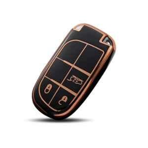 Flymaster Thermoplastic Polyurethane Black TPU Car Key Cover, BLACK-TPURKE-37