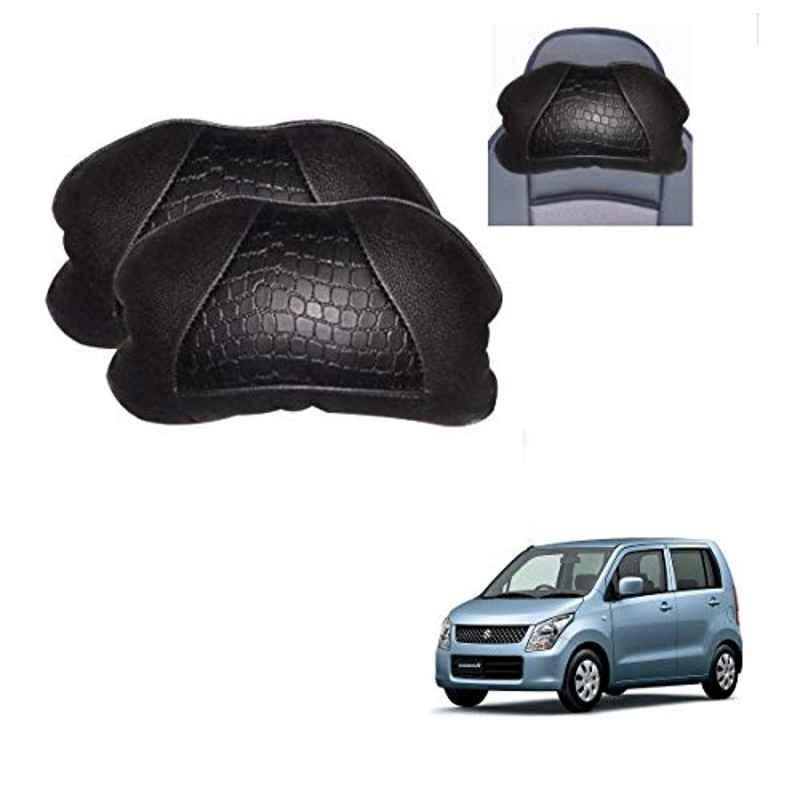 Kozdiko 2 Pcs Black Neck Rest Cushion Pillow Set for Maruti Suzuki WagonR Type-2(2010-Present)
