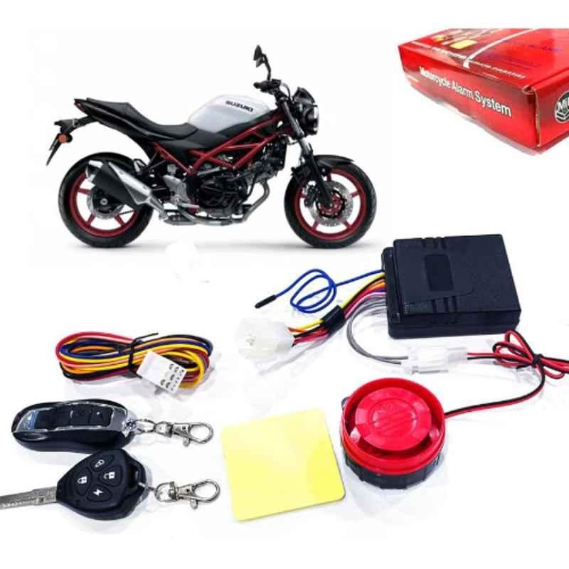 Auto Pearl 12V Black Two-Way Anti Theft Motorcycle Alarm Kit with 2 Pcs Remote for SV 650 BS6